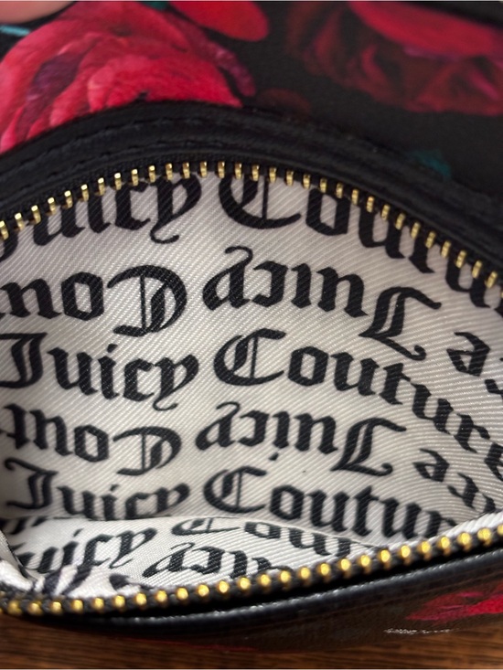 Juicy Couture Black Floral Mini Backpack with Pink & Red Roses main image 4